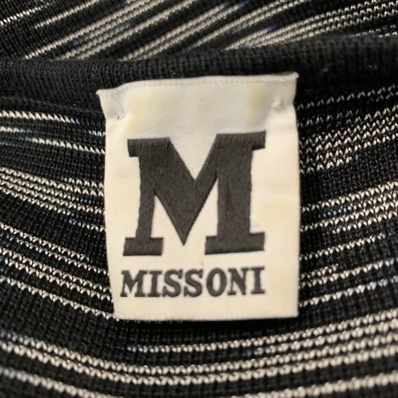 M MISSONI Size 4 Black White Knit A-Line Dress - Picture 5 of 5